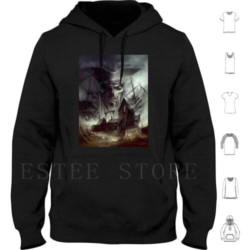John Treageale ? Art By Élian Black'Mor Hoodie Long Sleeve Elian Blackmor Ghosts Pirates Jamaica Inn Wrecks Jolly Roger