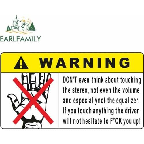 EARLFAMILY 13cm x 7.1cm Warning Sign Vinyl Sticker Cool Bumper Car Dub Euro Drift Van Car Sticker Graphic