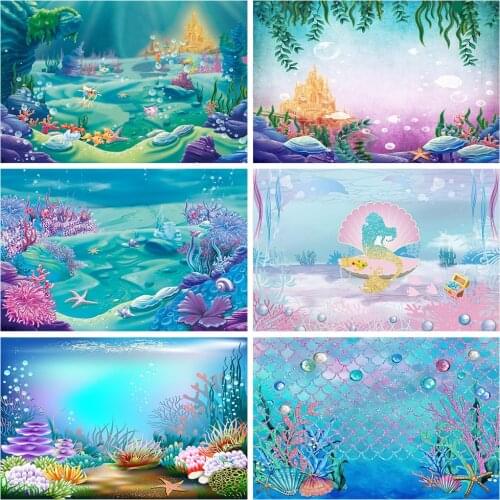 Photography Backdrops Mermaid Photo Background Newborn Baby Shower Birthday Party Photocall Backgrounds For Photo Studio
