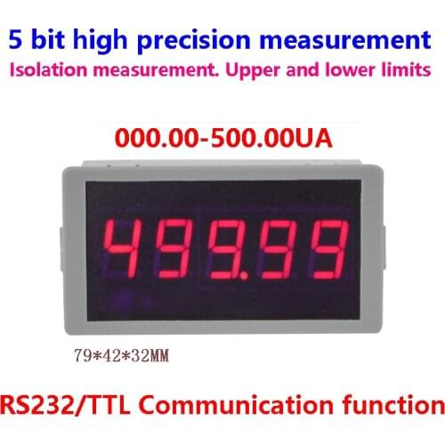 GWUNW BY56W DC 500.00uA(500uA) 5 bit high precision ammeter RS232 Serial Communication alarm signal