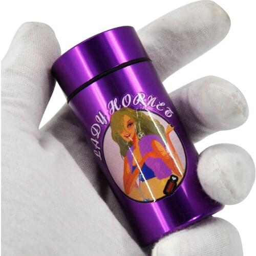 LADY HORNET Stash Jar Pill Box Bottle Holder Container Storage WaterProof Rubber Air Tight Silvery Aluminum Drug Case