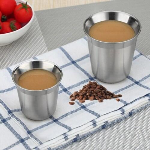 Espresso Mugs Double Wall Stainless Steel Espresso Cups Set,Insulated Coffee Mugs Last for Years Easy Clean coffee cup
