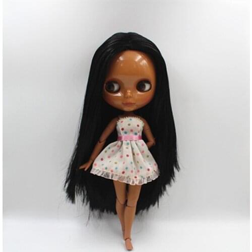 Free Shipping BJD joint RBL-385J DIY Nude Blyth doll birthday gift for girl 4 colour big eyes dolls with beautiful Hair cute toy