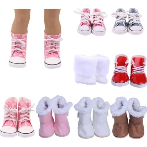 8 Set Doll Shoes Suitable For Autumn & Winter For 18 Inch And New Born Baby Generation Birthday Girls Toy Gifts