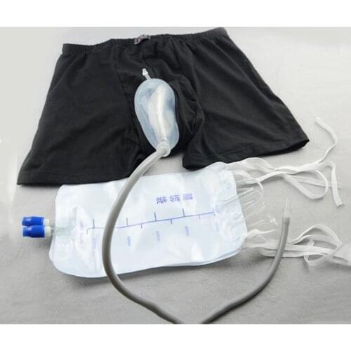 Reusable Male Walking Urinary Bag Pee Holder Silicone Funnel Urine Collector With Catheter Drainage Bag For Old Men Hygiene