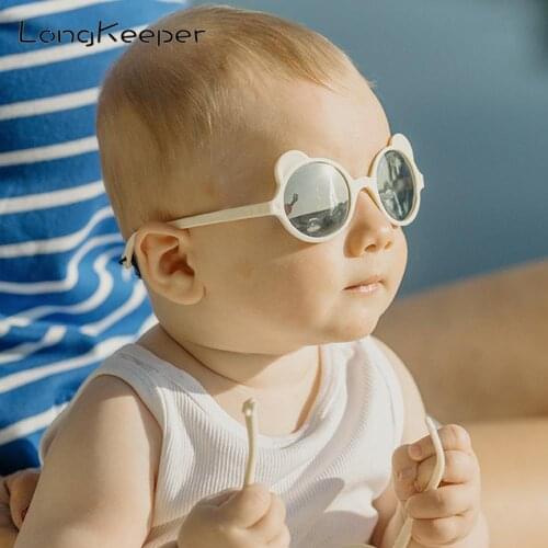 LongKeeper Fashion Round Kids Sunglasses Bear Shaped Sun Glasses Baby Children UV400 Sport Goggle Girls Boys Oculos De Sol