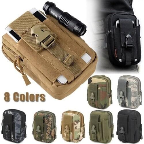 Men Tactical Molle Pouch Belt Waist Pack Bag Small Pocket Military Waist Pack Running Pouch Travel Camping Bags Soft back