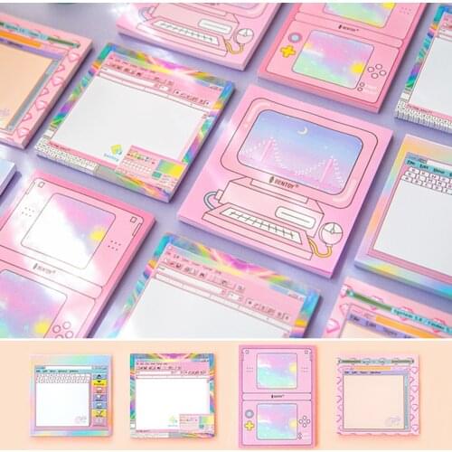 50 Sheets Cute Computer Game Planner Stickers Kawaii Paper Self-adhesive Memo Pad Sticky Notepad School Office Notebook Supplies