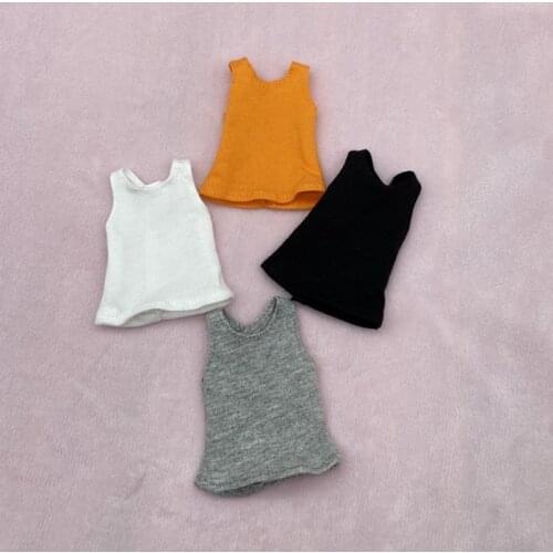 4 Colors Blyth Doll Clothes, Pure Cotton Vest Shirt For OB24,Licca,Barbies,Blyth 1/6 Doll Clothing Accessories