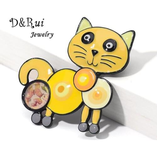 Original Design Fun Brooches for Women Large Cat Animal Vintage Metal Fashion Jewelry Winter Accessories Friends Brooch Pins Pin