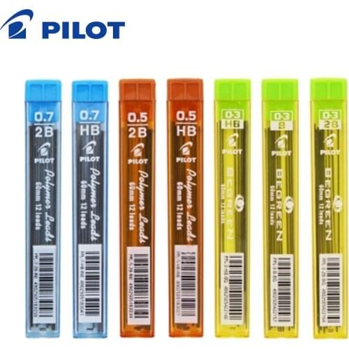PILOT Polymer Lead 6 Tubes/lot Mechanical Pencil Refills 0.3 mm/0.5 mm/0.7 mm 60mm 2B/HB PPL-3/5/7