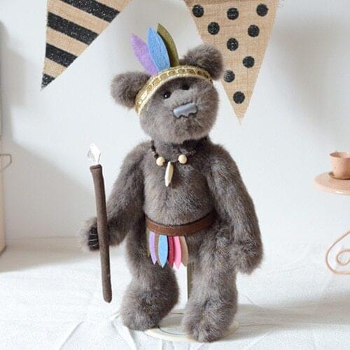 Plush bear toys dressed up by Indians Teddy Bear Stuffed Animal plush joint teddy bear doll for friends birthday Christmas gift
