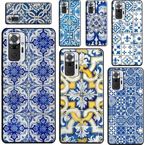 Portuguese Glazed Tiles For Xiaomi Redmi Note 9 Pro 8 9S 8T Note 10 Pro Phone Case For Redmi 9T 9A 9C 7A 8A Cover