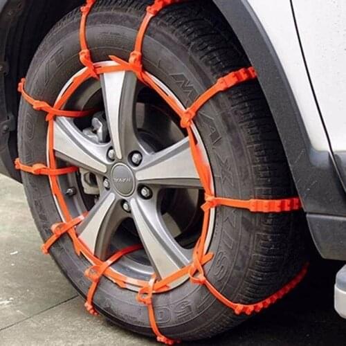 10Pcs Anti Skid Cable Ties For Portable Vehicles Winter Tire Snow Adjustable Safety Double Snap Skid Wheel Chains For Truck Car