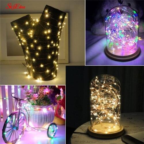 LED Light String Battery Copper Wire Light Fairy Christmas Tree Decoration Home Party Wedding Garland Supplies 1/2/3/5/10m 5z