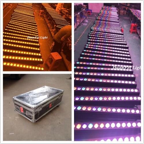 8pcs+flightcase) 18x12w led wall washer pixel bar indoor disco wedding party wash led bar chasing dot effect beauty light