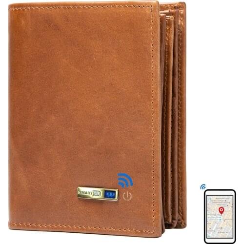 Smart Bluetooth-compatible Wallet Anti-lost Genuine leather Mens Wallets card holder Wallet Finder Birthday Gifts For Dad