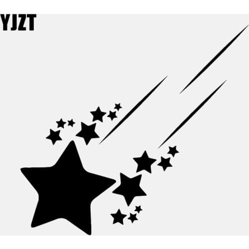 YJZT 14.2CM*13.2CM Cartoon Beautiful Star Vinyl Decal Car Sticker Black/Silver C3-0636