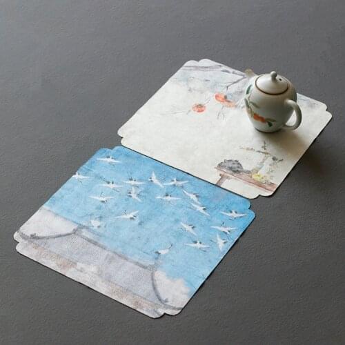 Suede Tea Towel Tea Cloth Tea Table Towel Cloth Chinese-Style Absorbent Teapot Towel Kung Fu Tea Set Accessories Tea Napkin