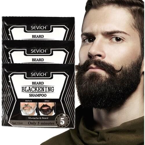 1PC 15ml Beard Shampoo Plant Lasting Moisturizing Black Hair Dye Natural Quick-drying Mens Beard Shampoo Hair Dye TSLM2