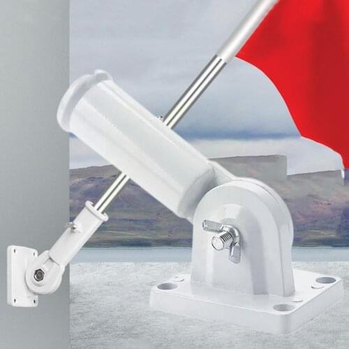 1pcs Aluminum White Wall Mounted Flag Holder Yard Decor Bracket Home Flag Courtyard Adjustable Anti-rust Holder Garden Flag L4H1