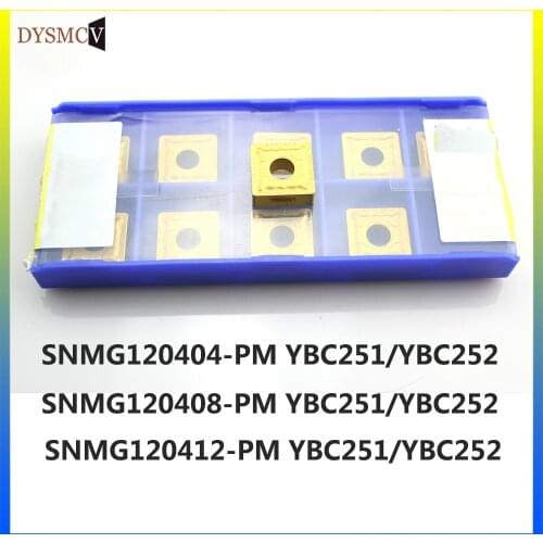 10PCS SNMG120408 PM YBC251 SNMG120404 YBC252 Original carbide insert cutting tool turning insert for lathe