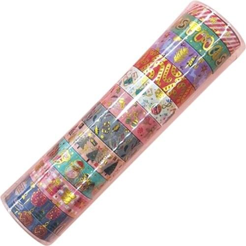 11 Rolls Cute Cartoon Washi Tapes Paper Masking Tapes Christmas Theme Party Set Scrapbooking Adhesives Embellishments