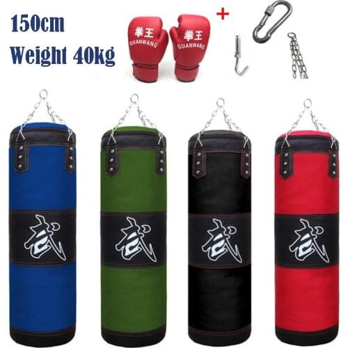 150cm Sanda Punching Bag Sandbag Heavy Boxing Bag & Gloves Thickened Canvas Sandbag Adults Taekwondo Kicking Bag Free Shipping