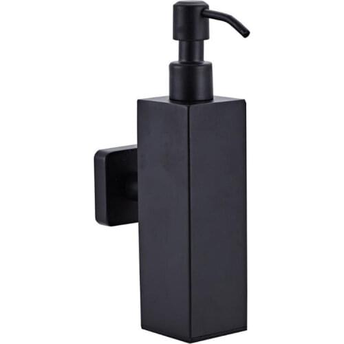 2021 New 200ml Wall Mounted Shower Bottle Pump Stainless Steel Shampoo Dispenser Black