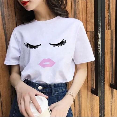 2021 Female T-shirt Fashion Aesthetics Artistic Conception Printed Tshirt Ladies O-neck Short sleeve Tops Female Tees Plus Size
