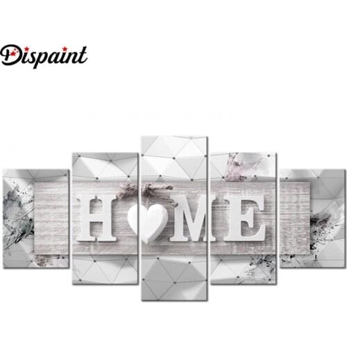 Dispaint 5pcs Full Square/Round Drill 5D DIY Diamond Painting "Home scenery" Multi-picture Combination Embroidery 5D Decor