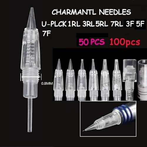 50PCS 1R 3R 5R 5F Screw Tattoo Cartridge Needle Permanent Makeup Eyebrow Lip Tattoo Needle For Charmant Liberty Tattoo Machine