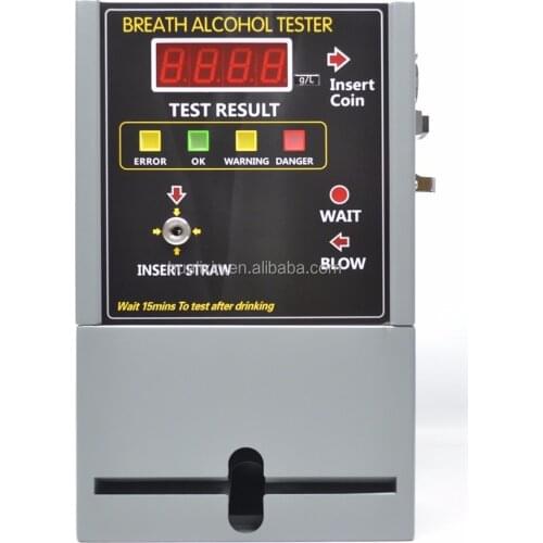 Coin-operated Alcohol Tester Breathalyzer Fuel Cell LCD Display breath alcohol tester against Drunk Driving