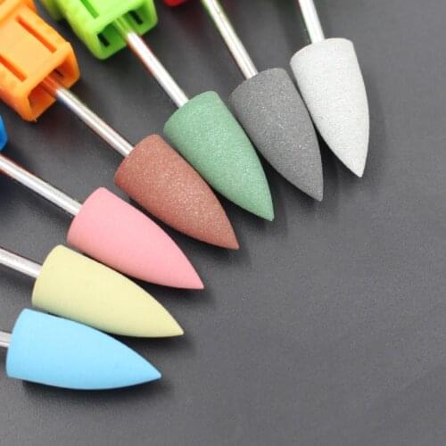 ASWEINA 8MM Diameter Cuspidal Head Flexible Polisher Nail Buffer Rubber Silicon Carbide Electric Manicure Machine Accessories