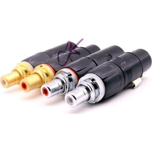 4Pcs/set HIFI Audio Connector RCA To XLR Male Female Plug Gold Plated and Phodium plated Connector Plugs