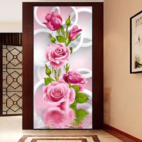 Large 5D Diy Diamond Painting Rose Flower Mosaic Scenery Rhinestones cross stitch kits handmade Embroidery Christmas GiftZP-856