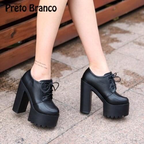 PRETO BRANCO Lace up Women Fashion Boots 2019 Autumn New Nightclub Sexy High-heeled Womens Boots Women Shoes ZYW-880-1