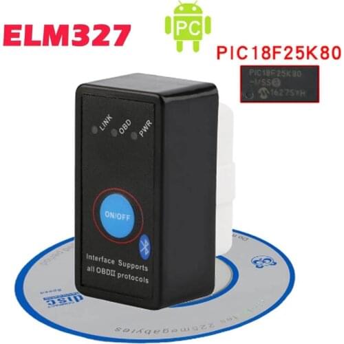 PIC18F25K80 Elm327 Bluetooth OBD2 V1.5 Elm 327 OBD 2 Car Diagnostic Tool Scanner Elm327 V1.5 Bluetooth with Switch Code Reader