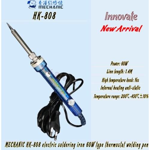 MECHANIC HK-808 Electric Soldering Iron Anti-static 60W Internal Heating Type Thermostat Welding Pen Desoldering Tool