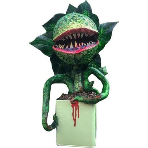 Carnivorous Plant Garden Statue Piranha Resin Sculpture Flower Decor Movie Prop Horror Halloween Decoration Yard Craft Ornament