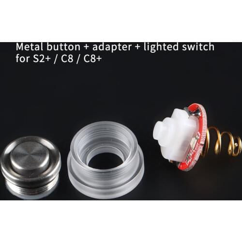 Stainless steel button + luminous switch) kit for replacing silicone buttons,suitable for S2+ / C8 /C8