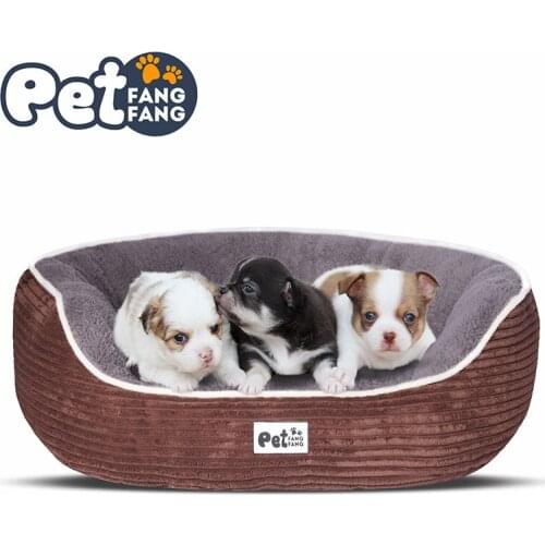 Dog Bed Warming Kennel Washable Pet Floppy Extra Comfy Plush Rim Cushion Nonslip Bottom Puppy Cat Dog House