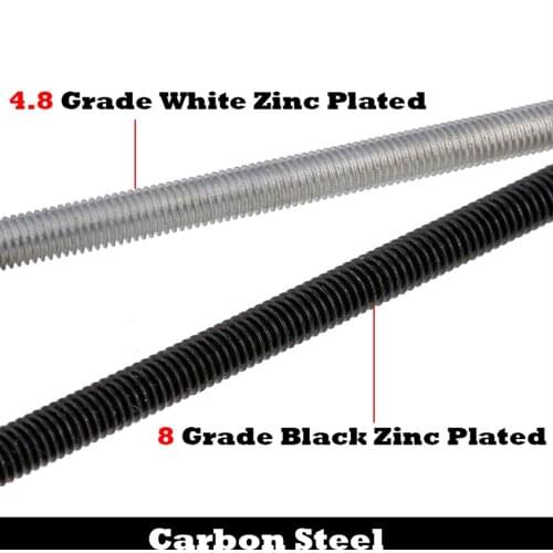M10 M10*150 M10x150 M10*200 M10x200 4.8 Grade White Zinc Plated Carbon Steel DIN975 Full Metric Thread Bolt Shaft Rod Bar Stud