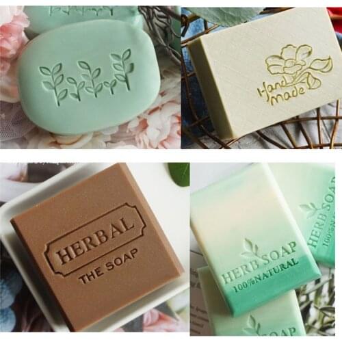 Handmade Flower Pattern DIY Soap Stamp Resin Acrylic Seal Organic Natural Soap Making Tools Chapters 50 x 30 MM