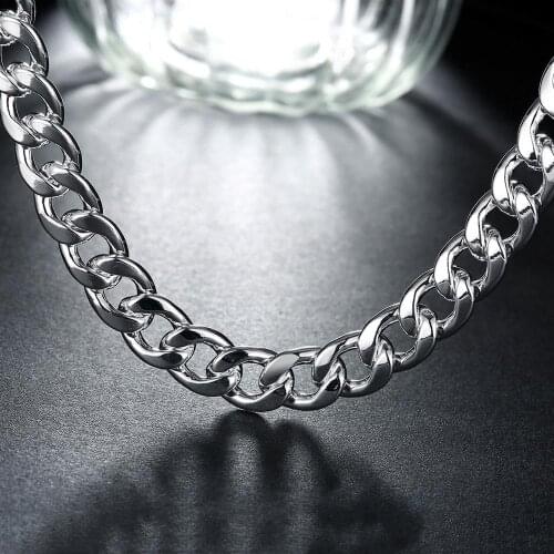 Fashion brand 925 Sterling Silver Necklace classic Jewelry personality 10MM domineering mens necklace 24 inches Christmas gifts