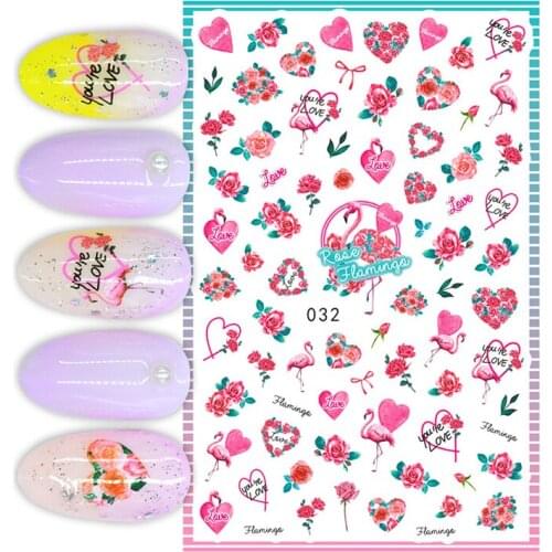 Stickers on Nail Art Cartoon Valentines Day Flowers 10PCS Character Maple Leaf Leaf Nail Art Decoration Supplies Applique Acces