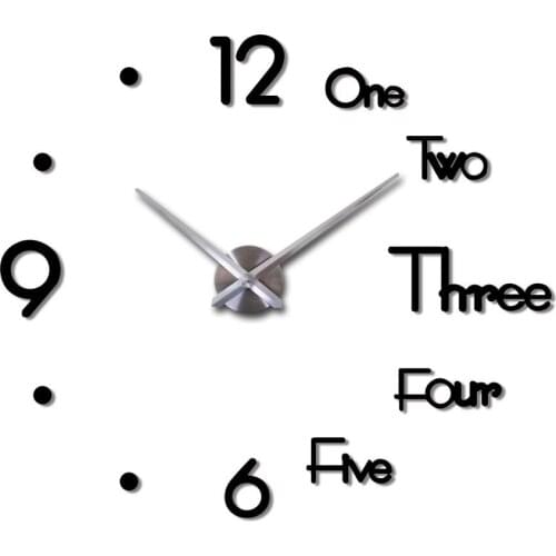 DIY 3D Wall Clock Modern Large Mirrors Surface Luxury Big Art Clock Sticker