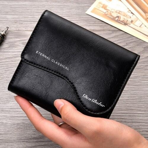 2020 new style wallet fashion leather short paragraph quality classic card holder male wallet zipper wallet