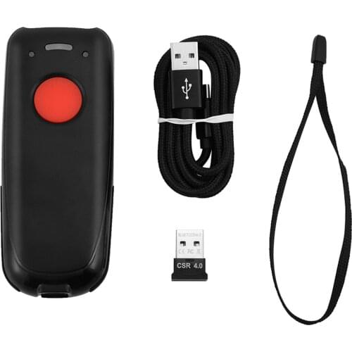 New Portable Wireless Bluetooth Barcode Scanner Bar Code Scanners For IOS Android Windows Barcode Scanner (Black)