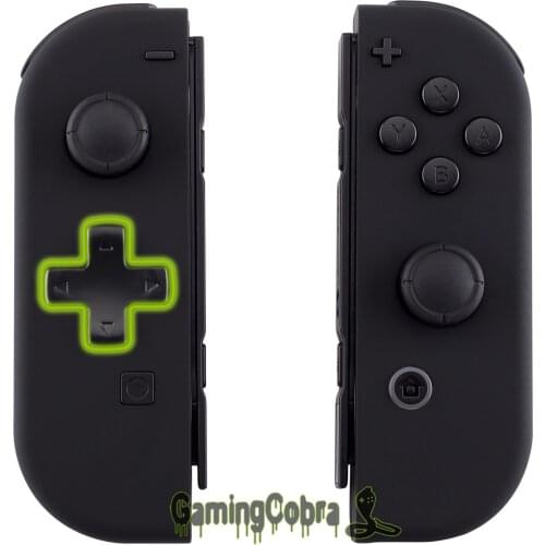 Soft Touch Black Controller Housing (D-Pad Version) w/ Full Set Buttons DIY Replacement Shell for Nintendo Switch Joy-Con